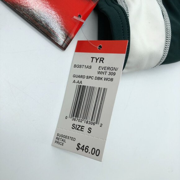 TYR Guard Moderate Cut Swim Tankini Top Dark Green White S - Picture 5 of 7